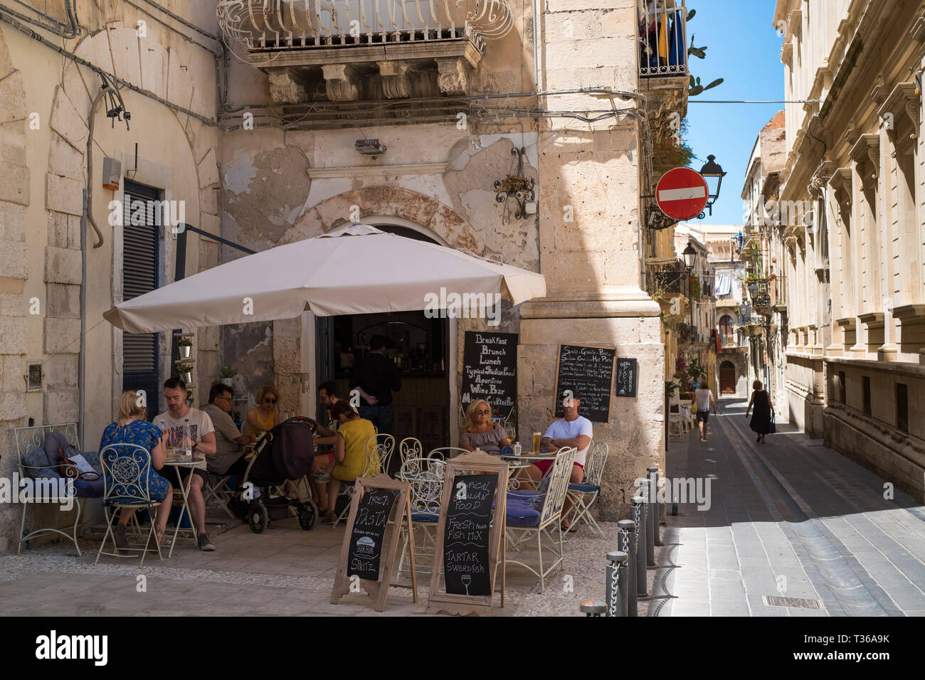 Cafe Culture Locals And Tourists Dining At Cafe On Via Della