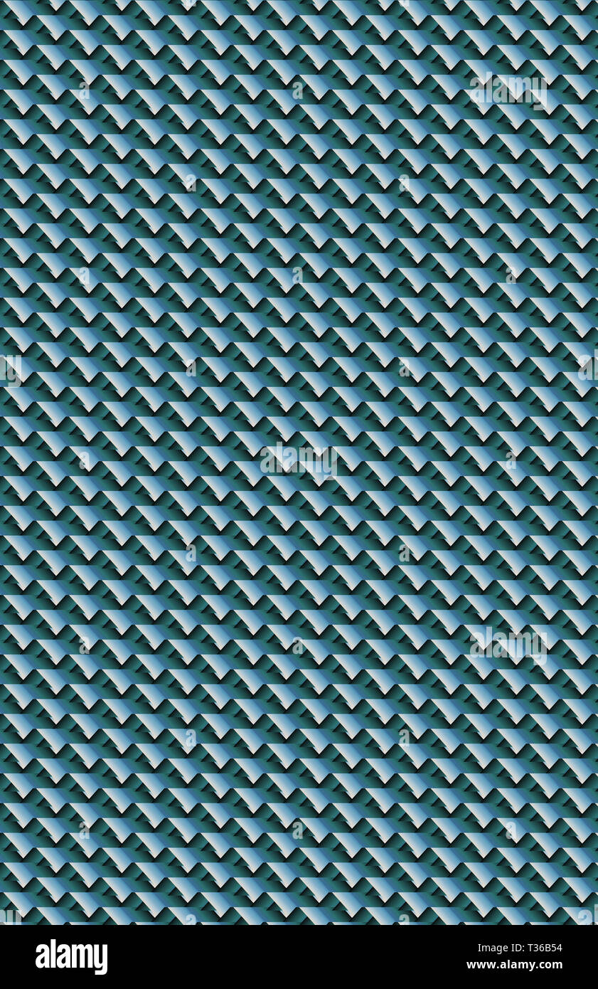 Cyan pattern of a projecting triangular shape with rounded corners. Stock Photo