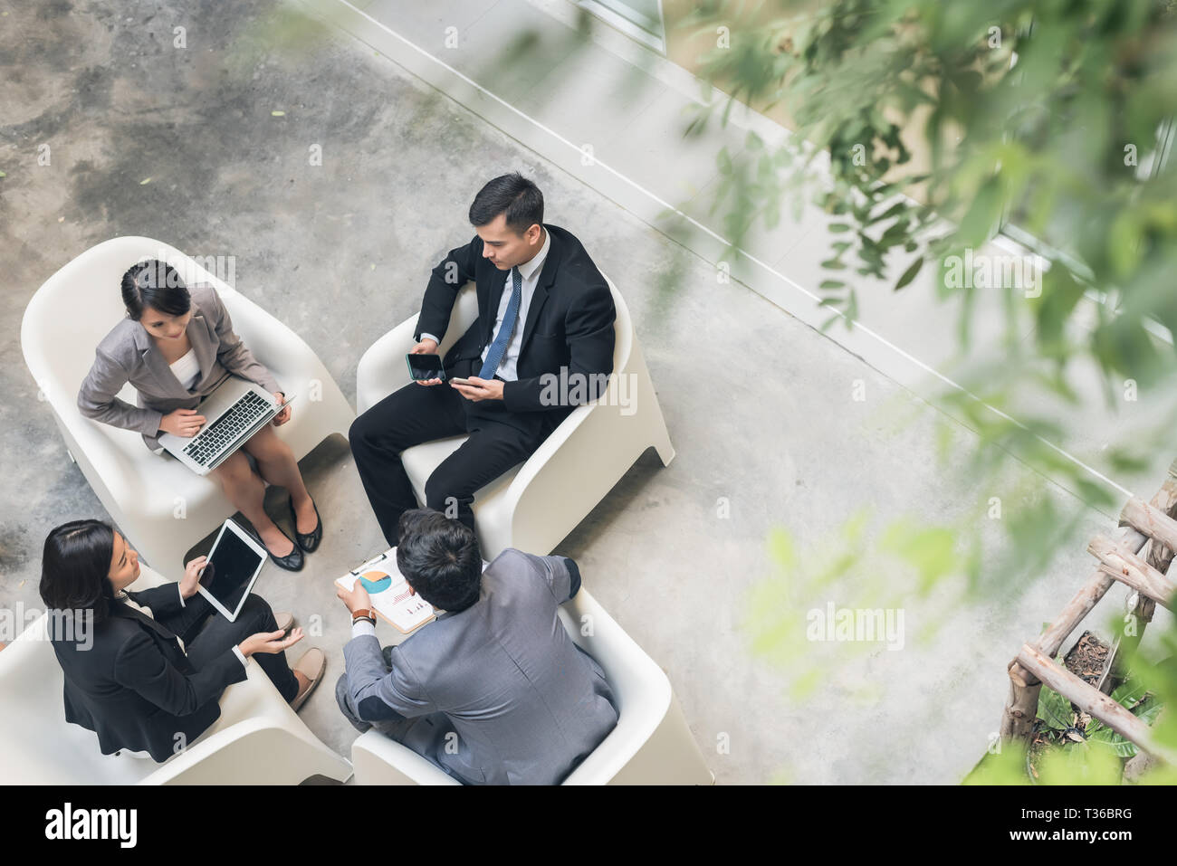Top view business team discuss hi-res stock photography and images - Alamy
