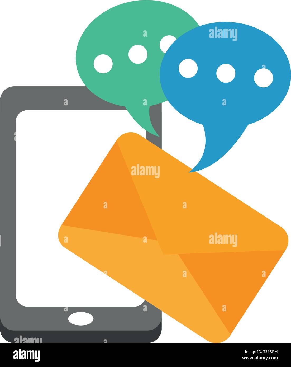 smartphone with chat bubbles and email symbols Stock Vector Image & Art ...