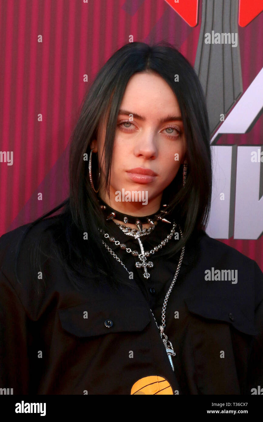 March 14, 2019 - Los Angeles, CA, USA - LOS ANGELES - MAR 14:  Billie Eilish at the iHeart Radio Music Awards - Arrivals at the Microsoft Theater on March 14, 2019 in Los Angeles, CA (Credit Image: © Kay Blake/ZUMA Wire) Stock Photo