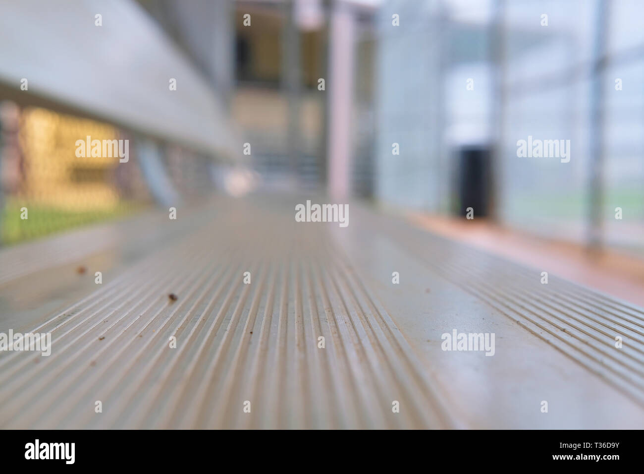 Aluminum Metal Bench In A Little League Baseball Dugout Vanishing