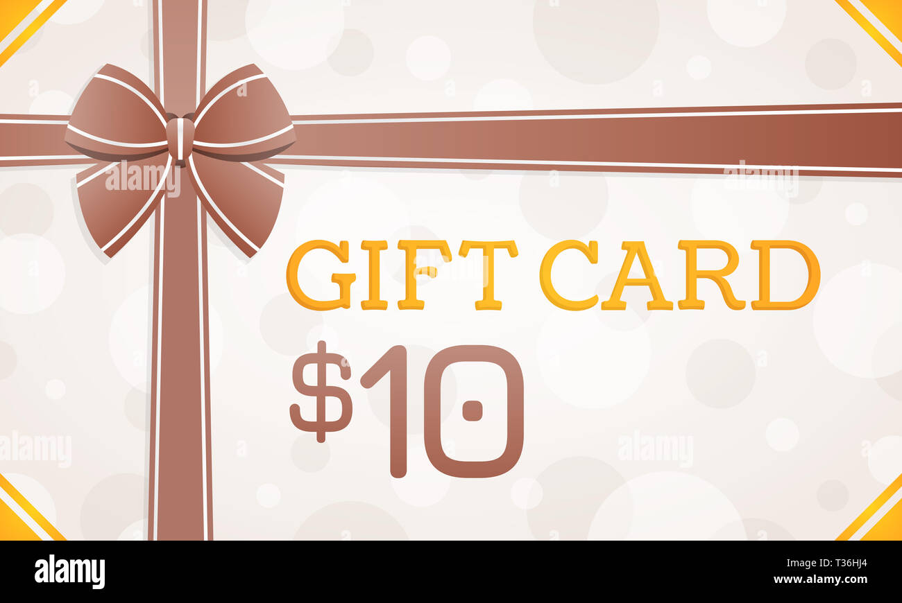 Gift Card, Gift Voucher - 10 Dollars Stock Photo, Picture and Royalty Free  Image. Image 133354503.