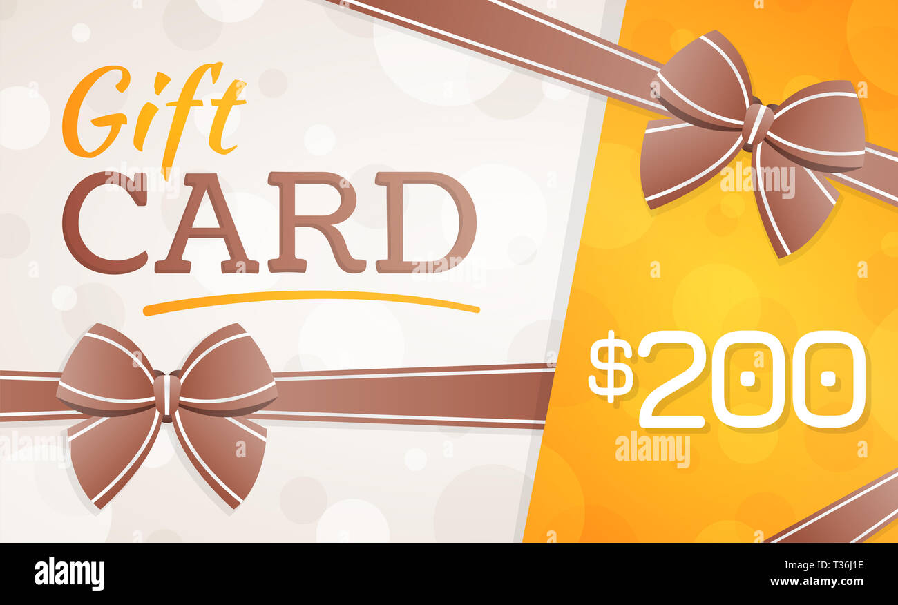 Gift Card Gift Voucher 200 Dollars Stock Photo Alamy