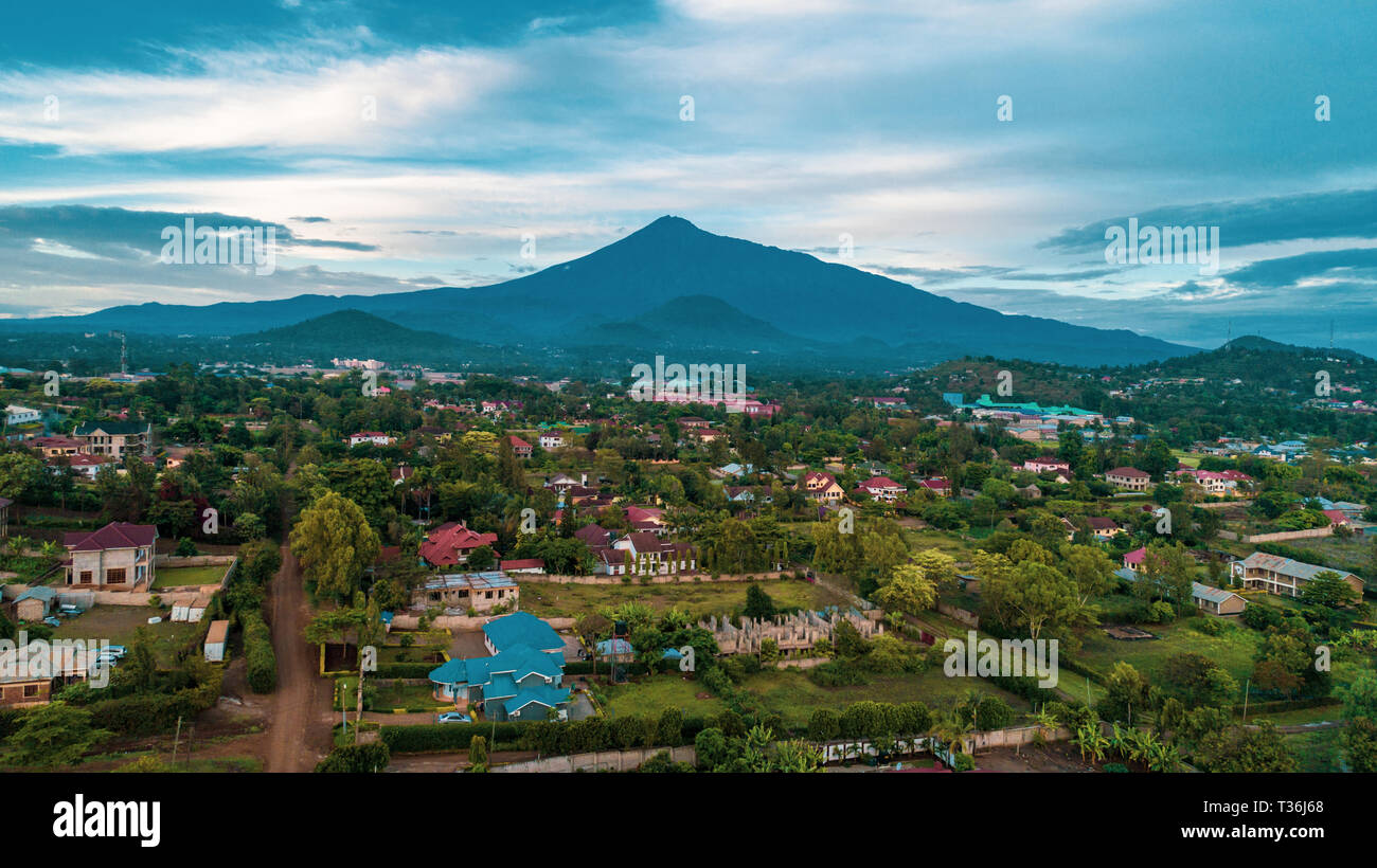 The landscape of Mount meru in Arusha, Tanzania Stock Photo Alamy