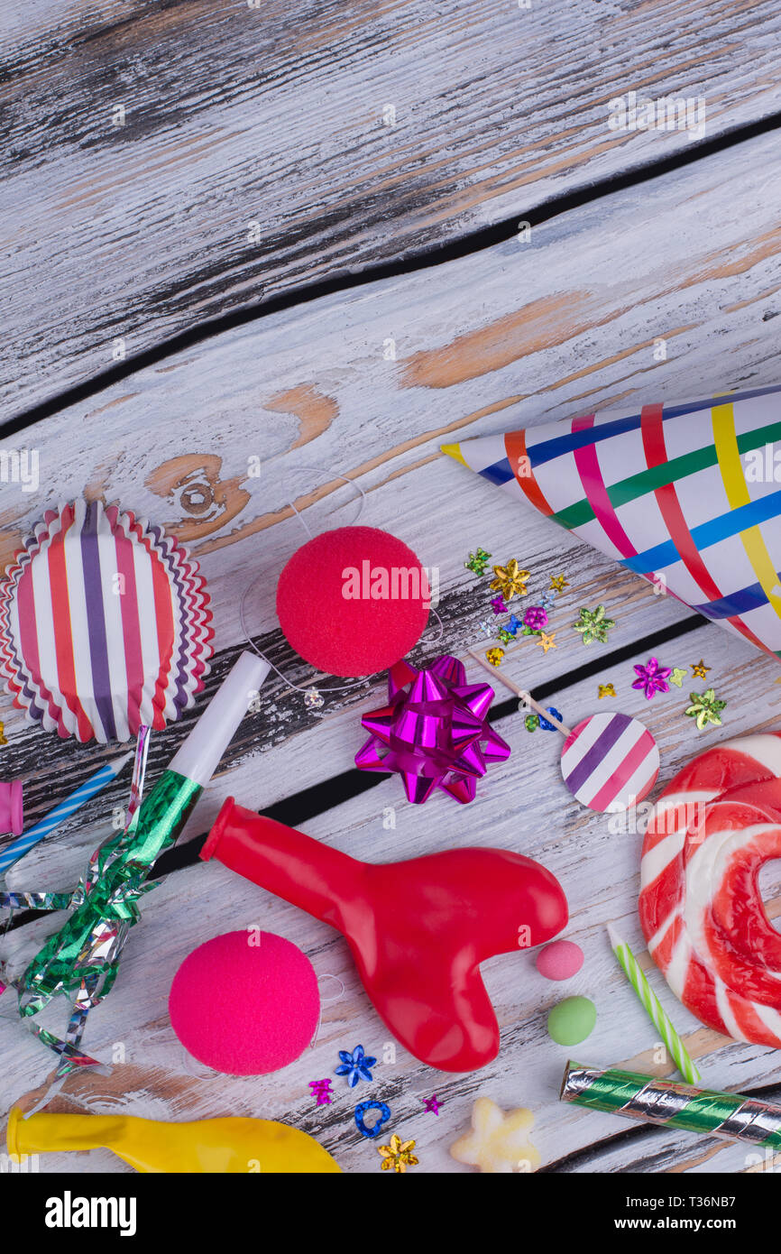 Happy Birthday Party Items Flat Lay Birthday Party Decorations On
