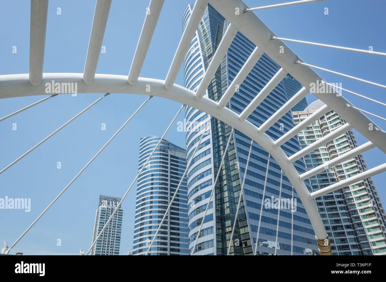 bangkok cityscape with bridge at city center at daytime Stock Photo - Alamy