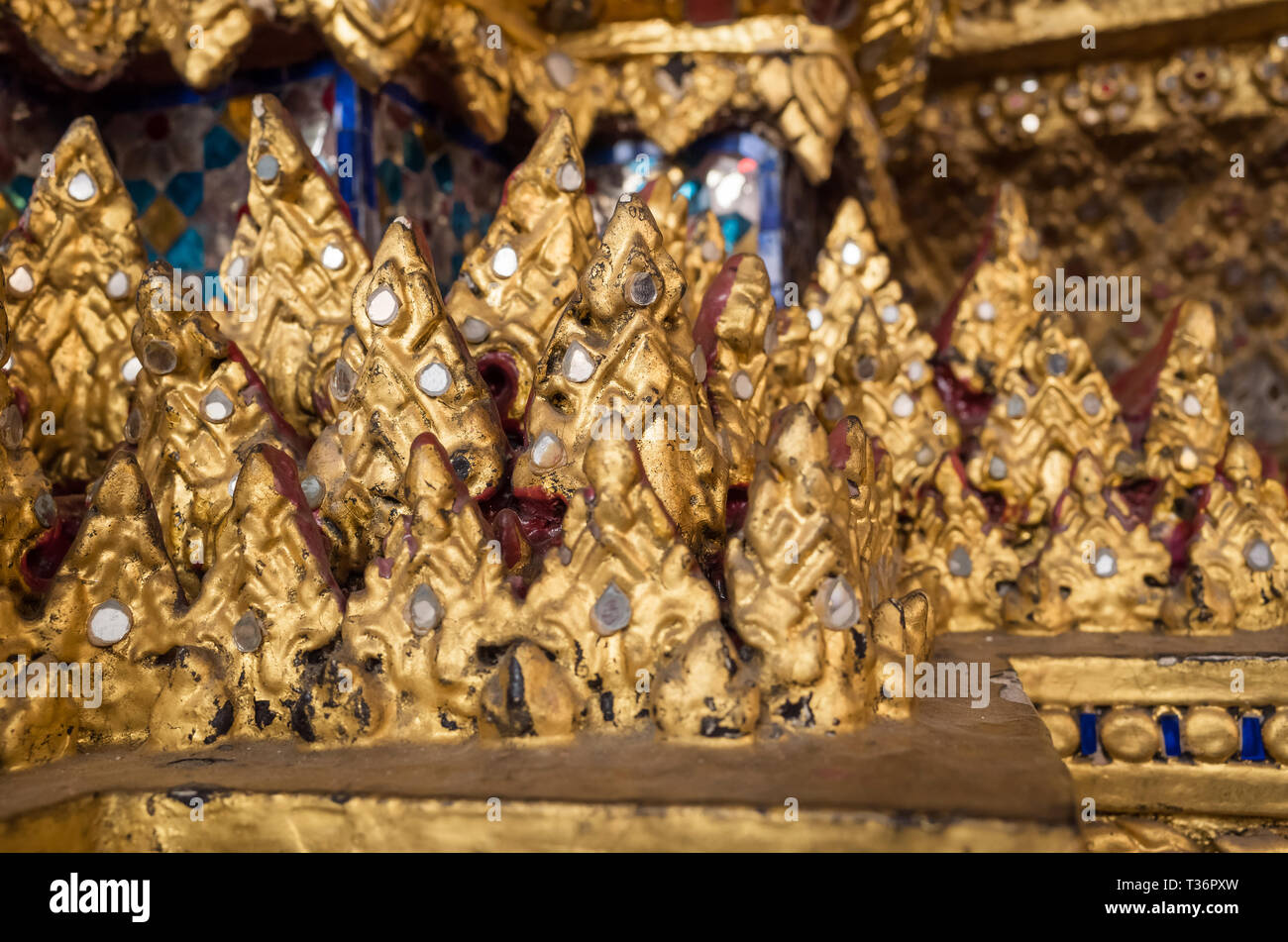 statues at Garuda Wat Phra Kaew, famous temple at Bangkok Thailand Stock Photo