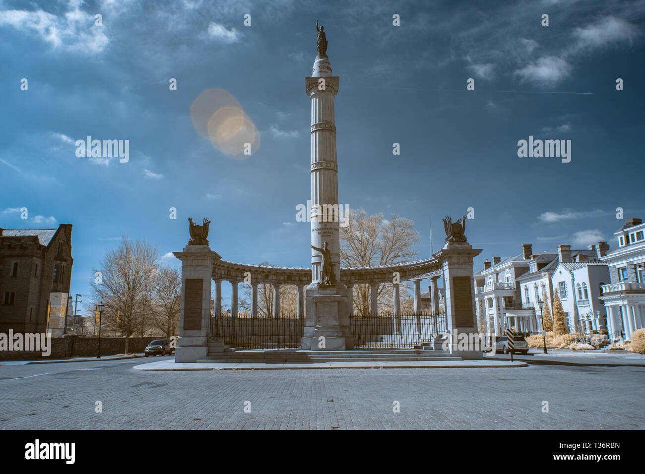 Monument Avenue in Richmond Virginia, featuring the Jefferson Davis