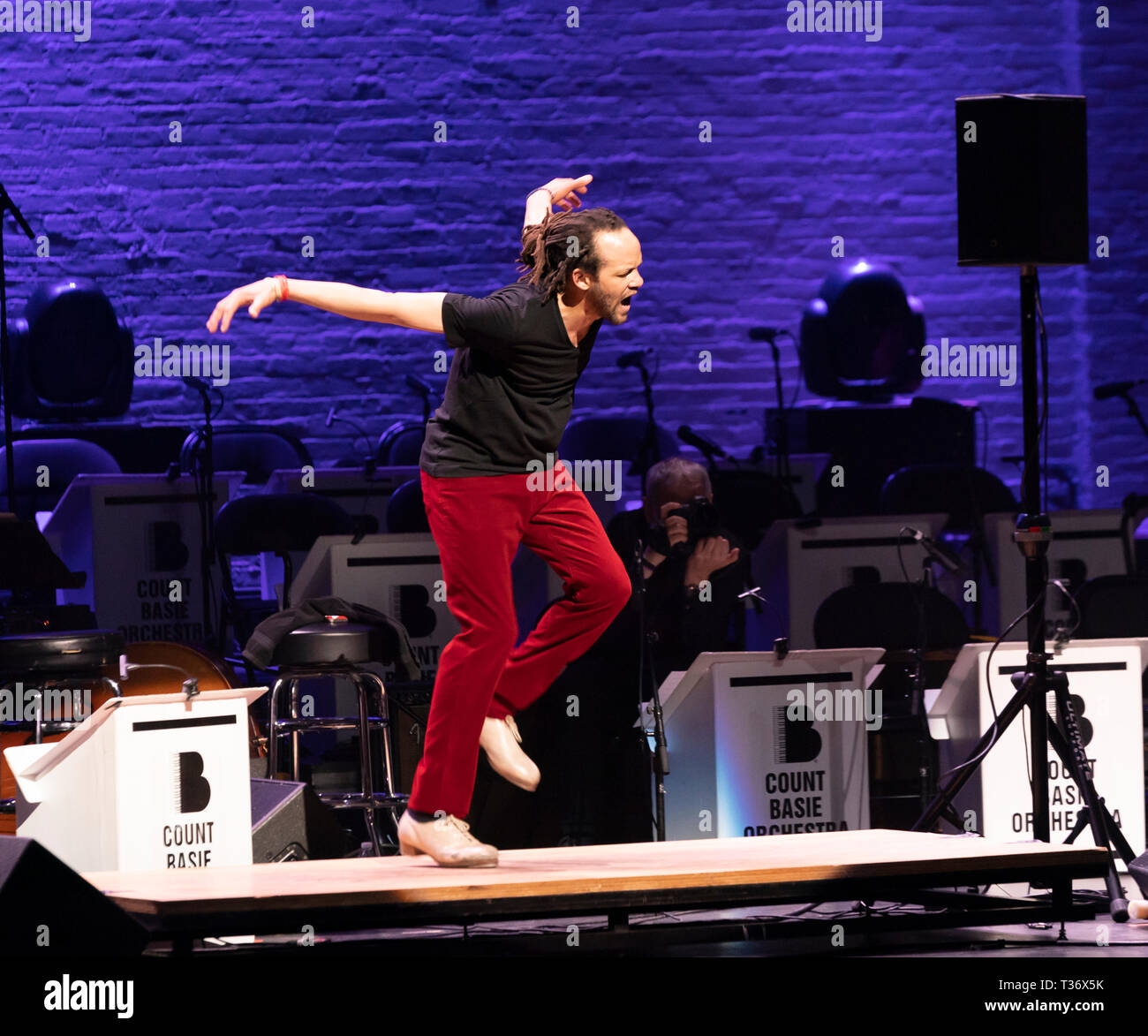 New York, NY April 4, 2019 Savion Glover performs tap dance on stage
