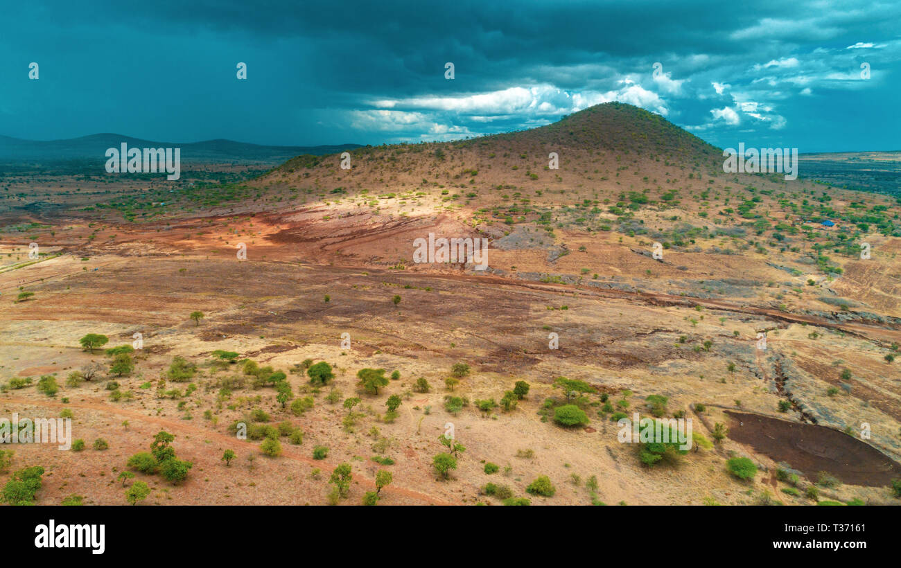 aerial landdcape of the masaai land in Tanzania Stock Photo Alamy