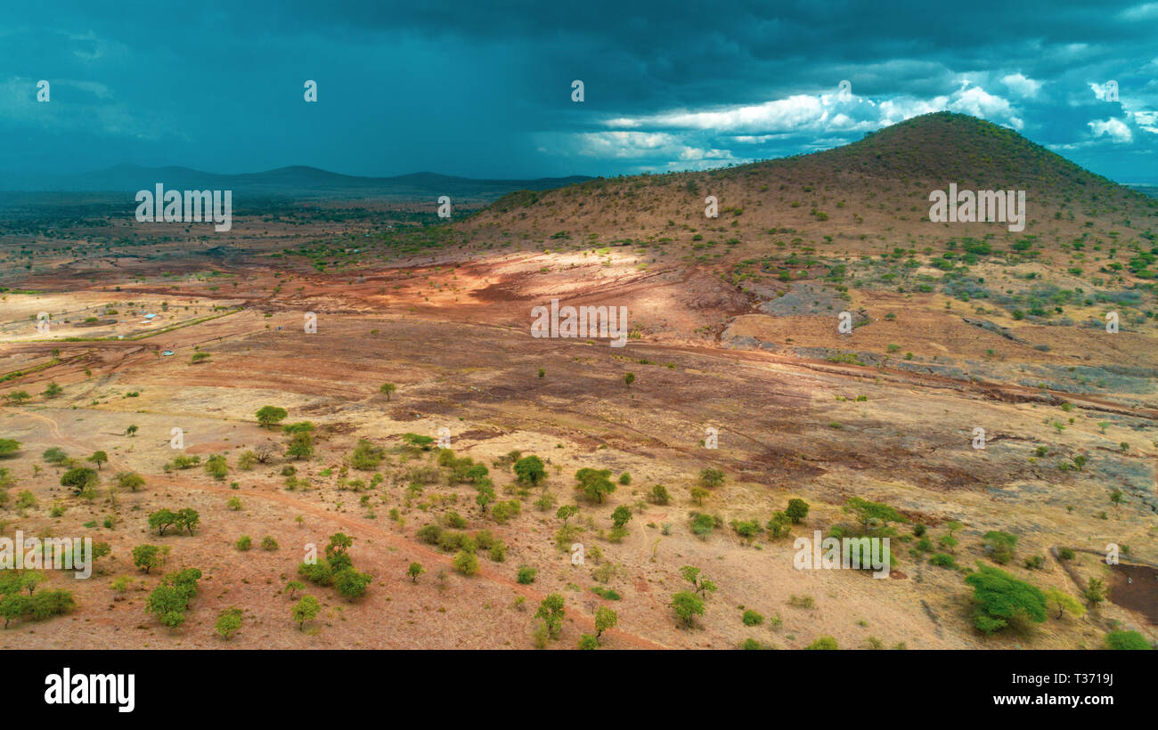 aerial landdcape of the masaai land in Tanzania Stock Photo Alamy