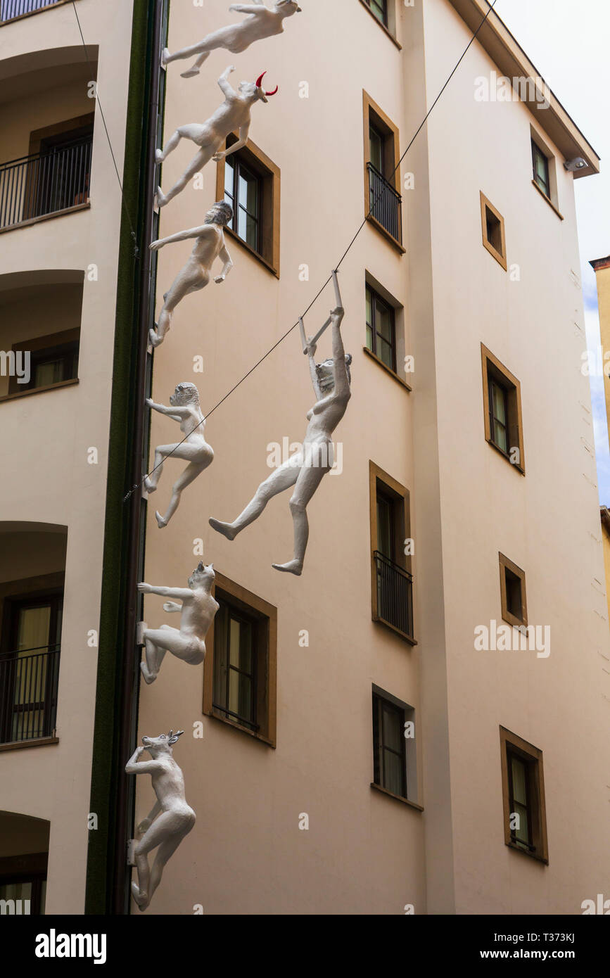 Hanging sculptures, Florence, Tuscany, Italy Stock Photo Alamy