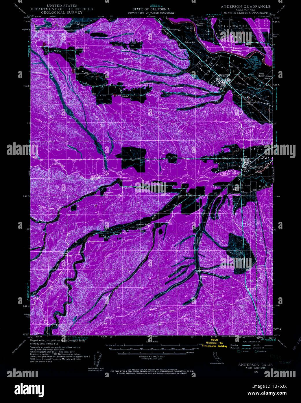 Map of anderson california hires stock photography and images Alamy
