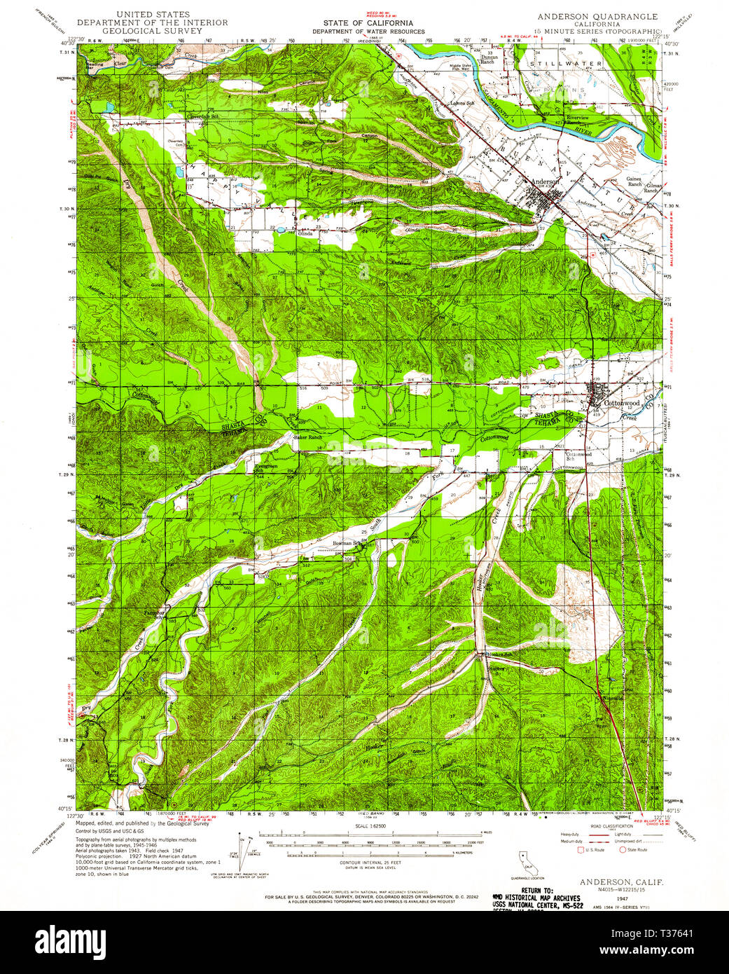 Map of anderson california hires stock photography and images Alamy
