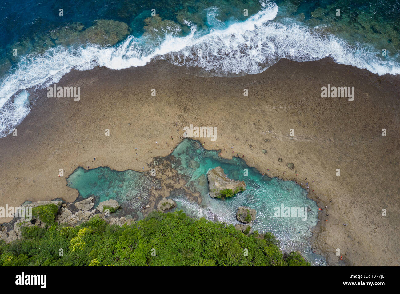 Aerial view of Magpupungko rock pools,Siargao,Philippines Stock Photo