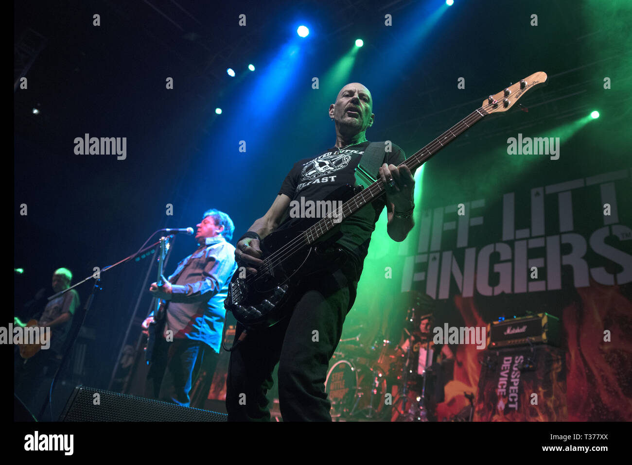 Belfast punk rock band Stiff Little Fingers performing at the O2 ...