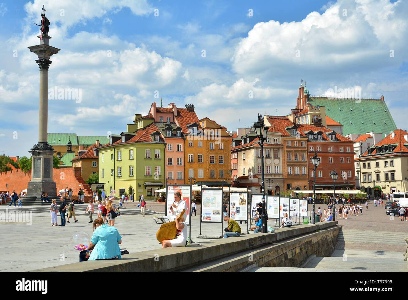 Beautiful cityscape in the Old Town Stare Miasto Warsaw, Poland's capital, with cobblestone alleys and medieval buildings. Stock Photo