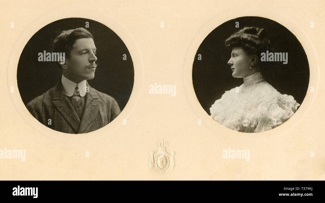 Portrait of a couple, Italy 1910s Stock Photo