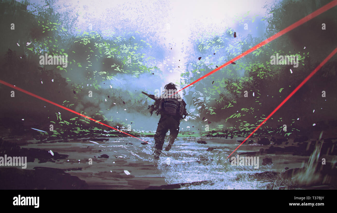 Soldiers Running Away From The Enemy S Attack Digital Art Style Illustration Painting Stock Photo Alamy Soldiers Running Away From The Enemy S Attack Digital Art Style Illustration Painting Stock Photo Alamy