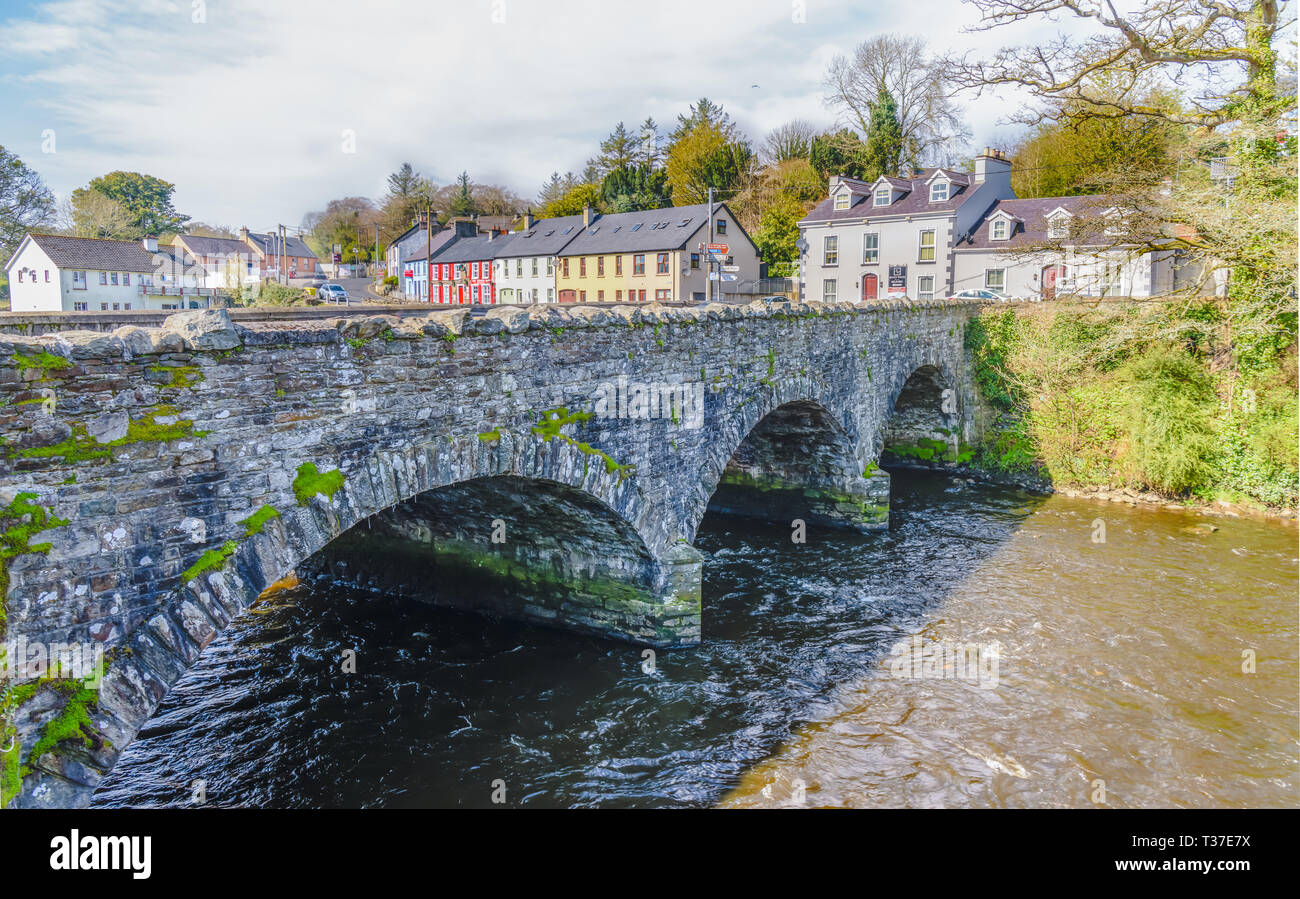 Bridge over the River Lennon, Ramelton, County Donegal, Ireland Stock Photo