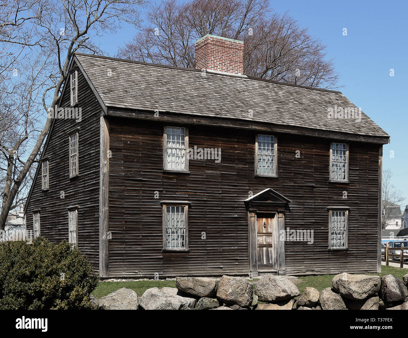 John Adams birthplace in Quincy, Massachusetts. Historic landmark and museum Stock Photo