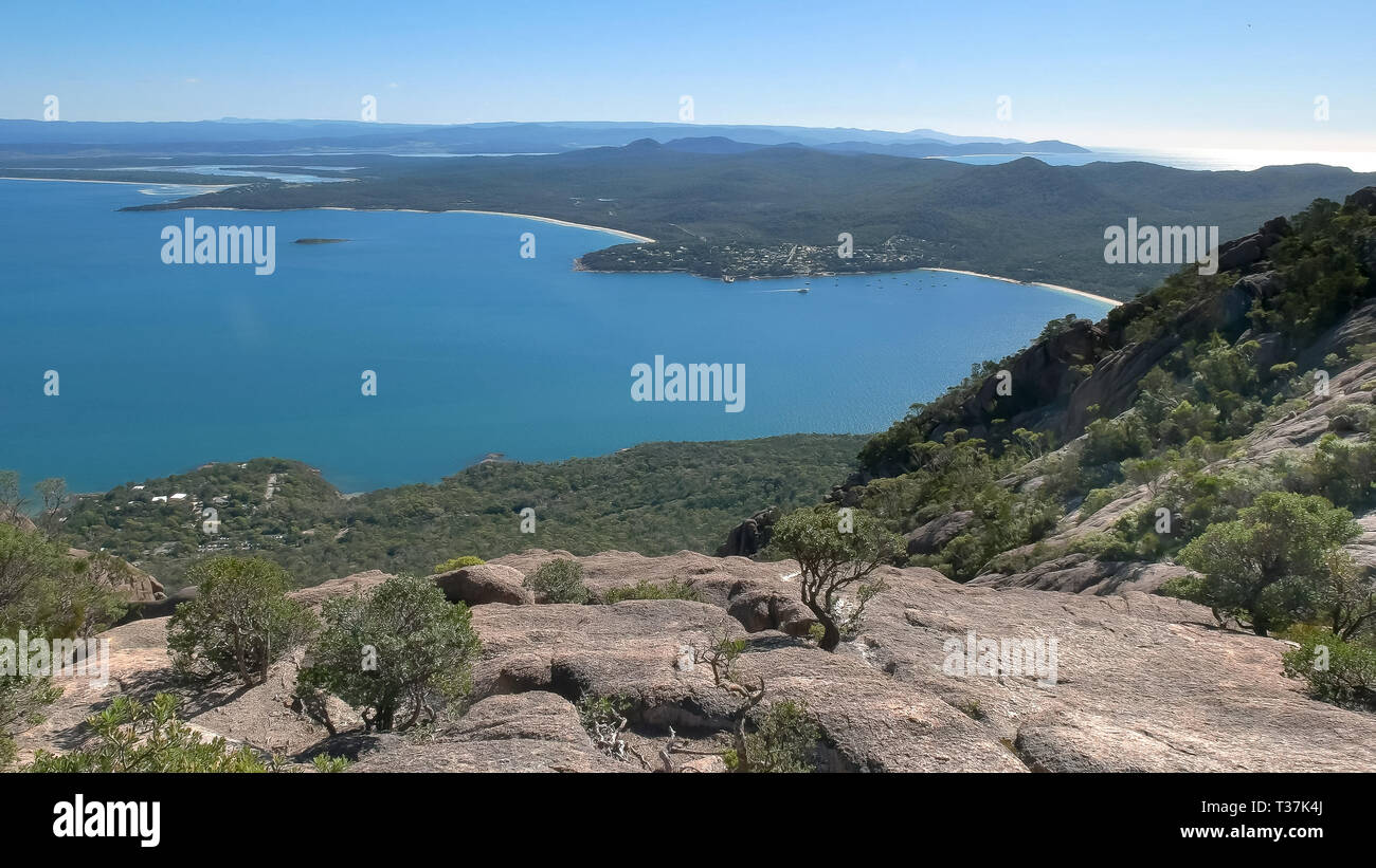 coles bay from mt amos in tasmania, australia Stock Photo Alamy
