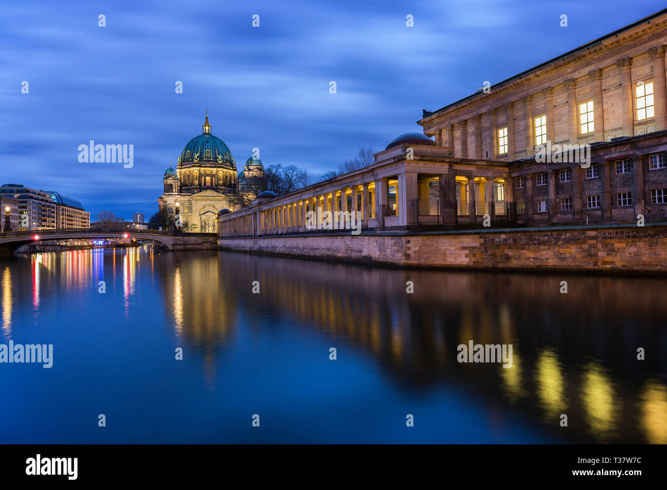 Beautiful View Of Lit Berliner Dom Berlin Cathedral And Alte beautiful-view-of-lit-berliner-dom-berlin-cathedral-and-alte