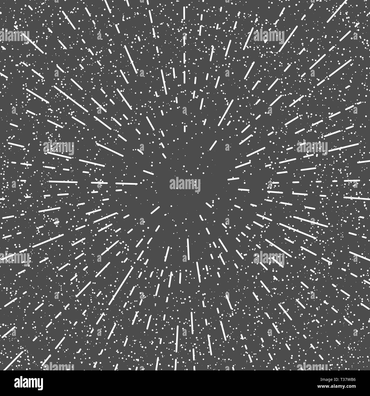 Abstract background with white dots and lines on black and space for