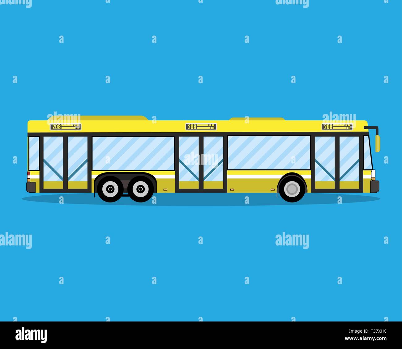Yellow city bus. public transportation. vector illustration in flat ...