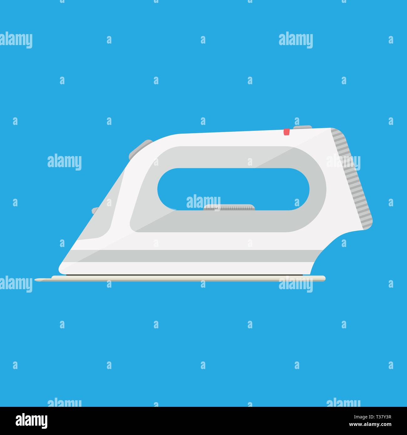 White modern clothing iron. vector illustration in flat style on blue background Stock Vector ...