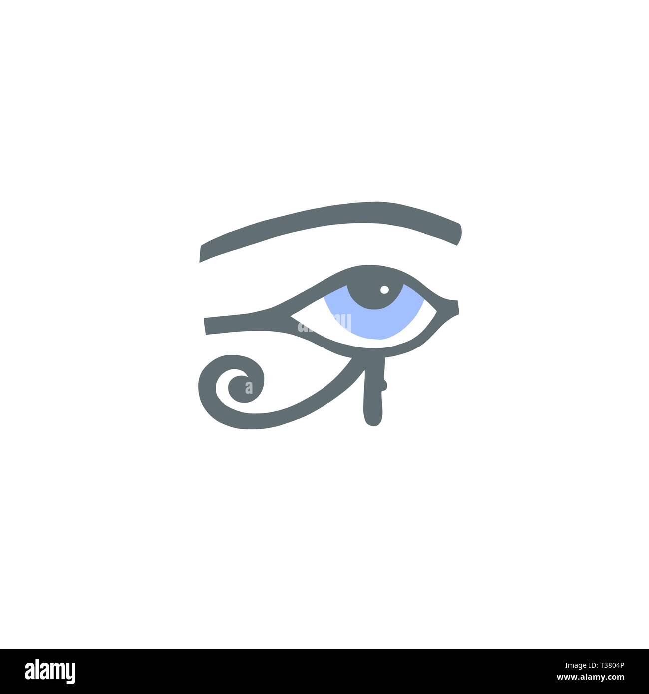 Egyptian hieroglyph eye of ra or the eye of horus have healing and protective powers, vector illustration Stock Vector