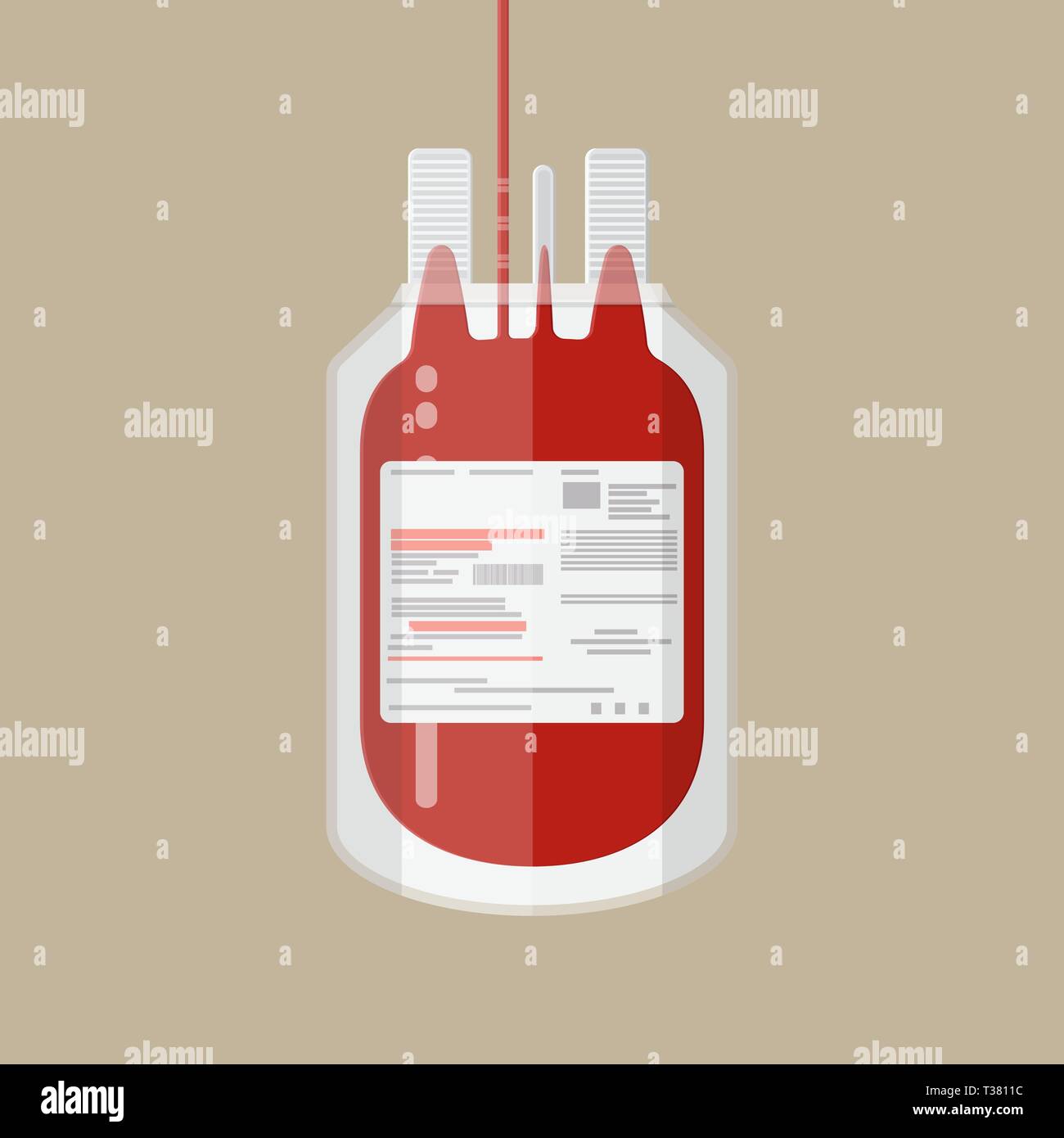 Plastic blood bag. Donate blood concept. vector illustration in flat