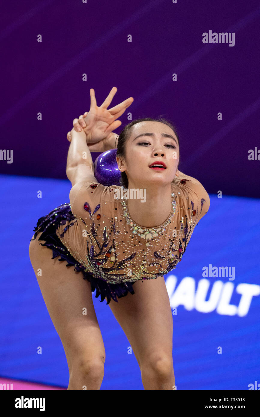 China's Rong Shang during the FIG Rhythmic Gymnastics World Cup Pesaro ...