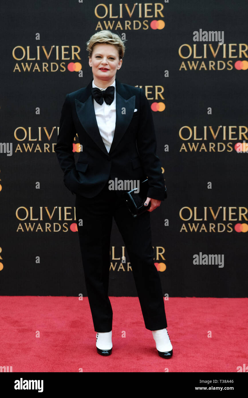 London, UK. 7th Apr 2019. Martha Plimpton poses on the red carpet at the Olivier Awards on Sunday 7 April 2019 at Royal Albert Hall, London. Picture by Credit: Julie Edwards/Alamy Live News Stock Photo