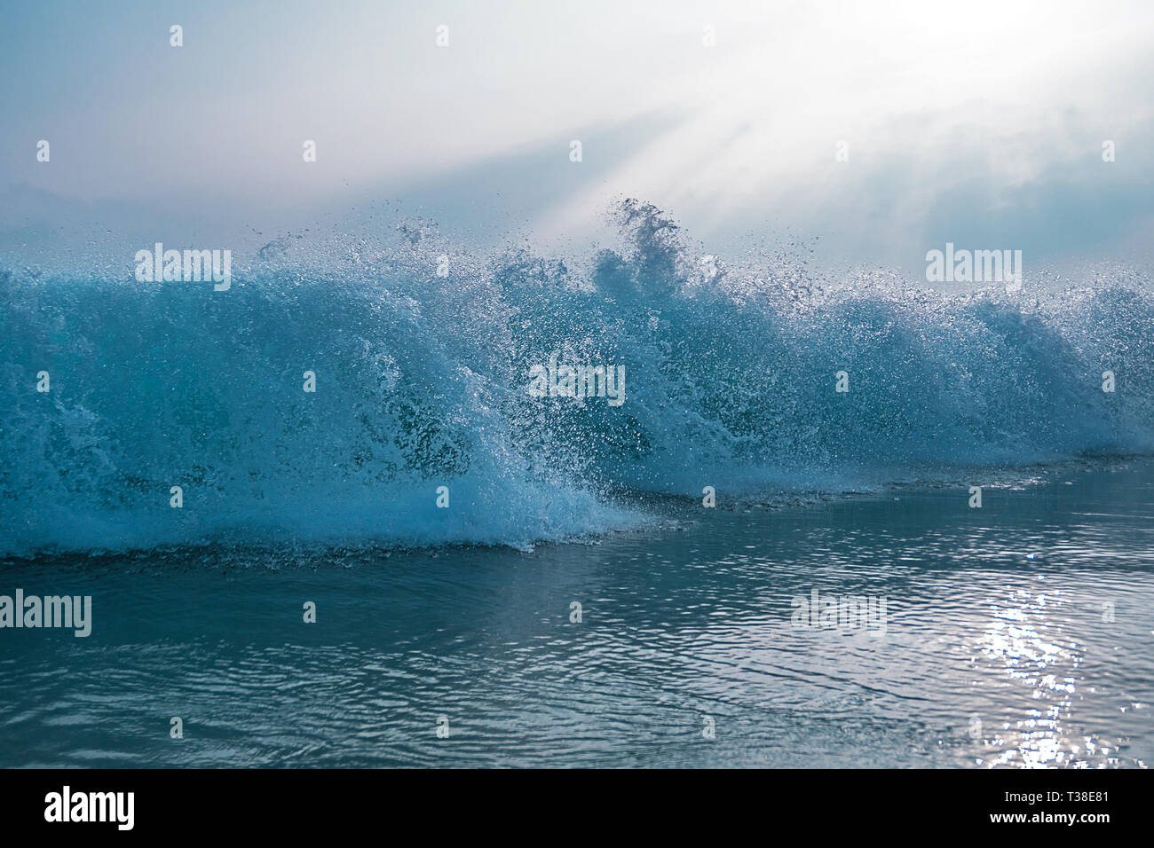 Ominous Ocean Wave. crest of wave. Indian ocean Stock Photo