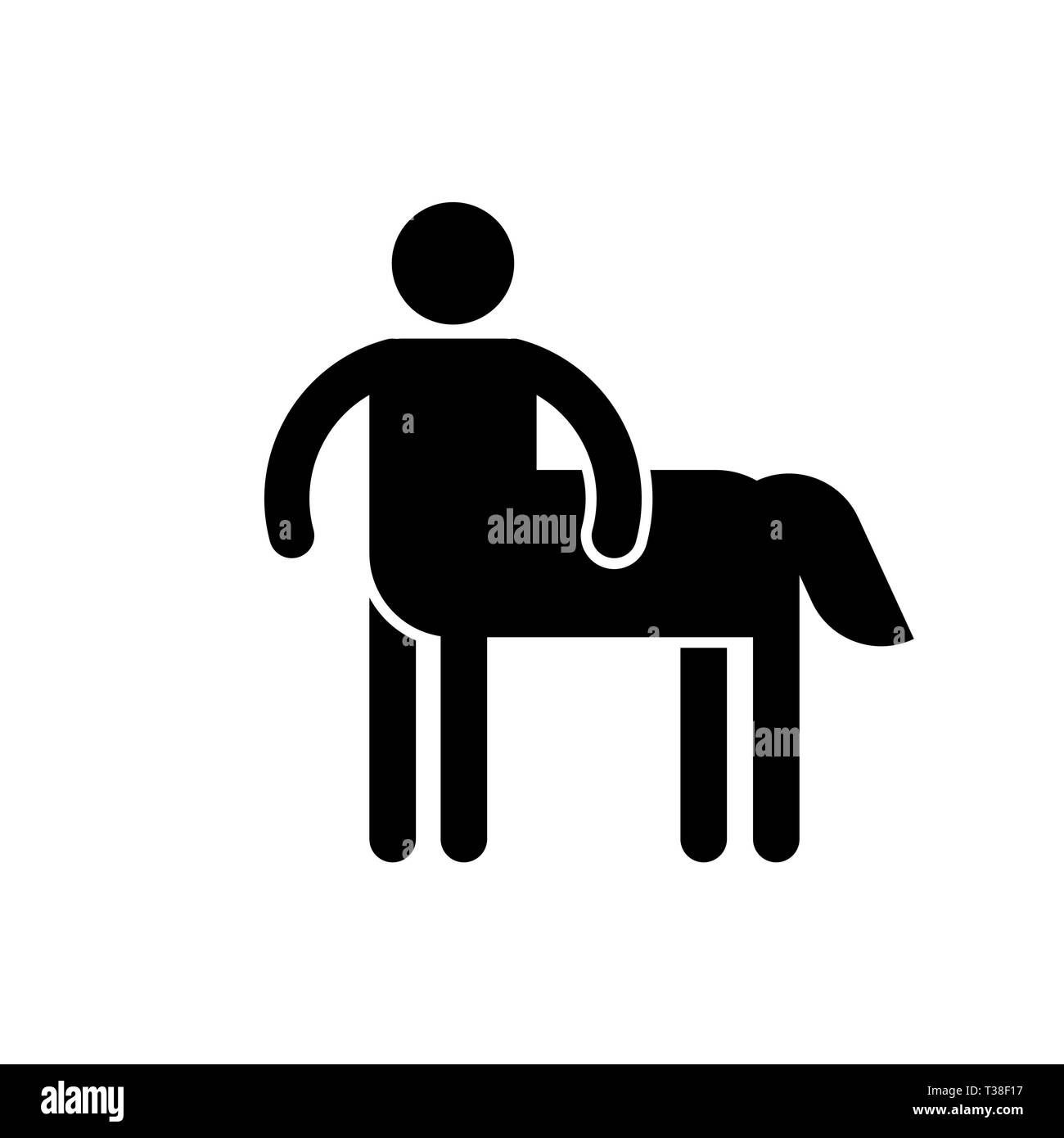 Centaur symbol pictogram. Half man half horse sign. Mythical creature  Stock Vector