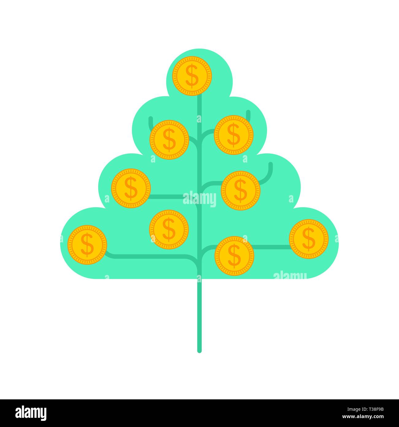 Money tree isolated. Dollar sprout. Grow wealth Stock Vector Image