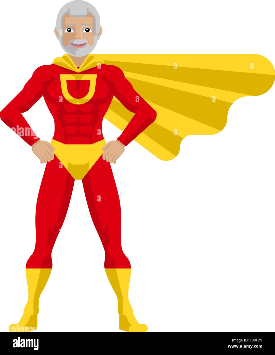 Superhero Mature Man Cartoon Stock Vector