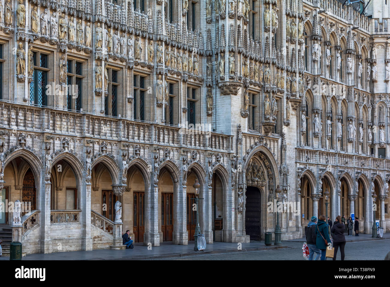Facade of The Brussels Town Hall. Stock Photo