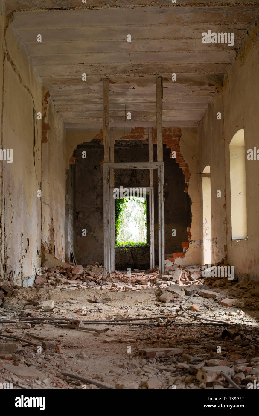 Inside an abandoned old house Stock Photo