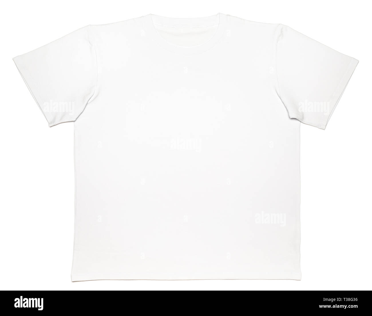 White plain shortsleeve cotton T-Shirt template isolated on a white background Stock Photo
