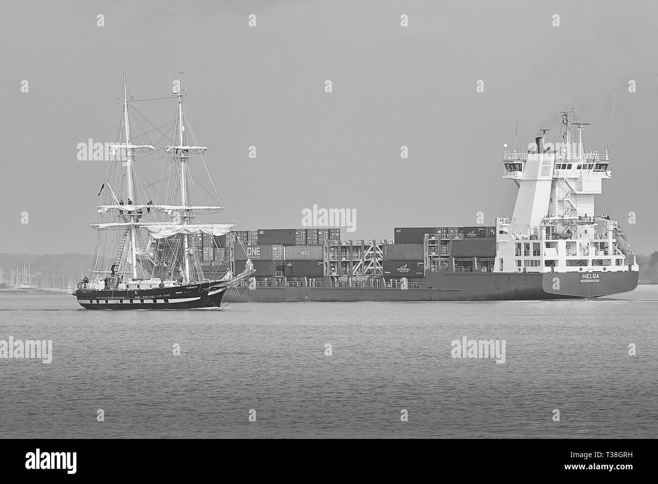 Black And White Photo Of The Training Ship, TS ROYALIST (Tall Ship ...