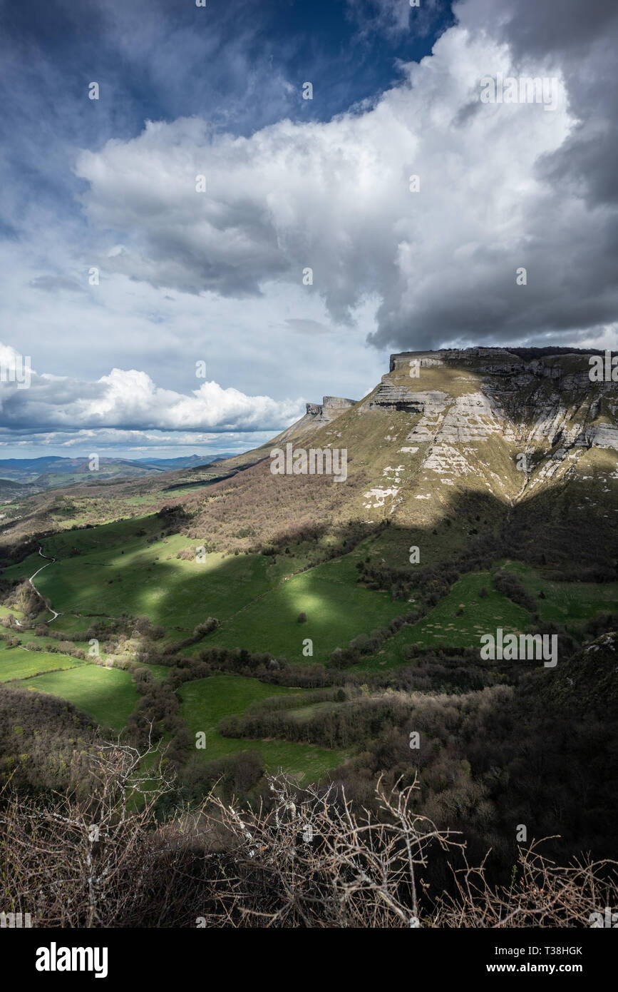 Angulo valley mountains under the clouds in Burgos, Spain Stock Photo ...