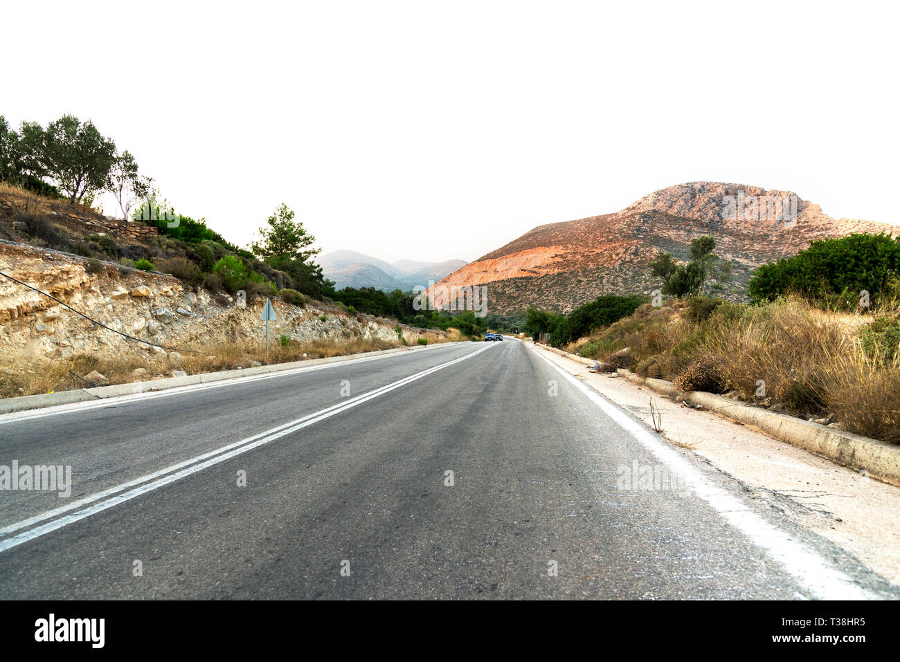 Road with double straitgh line for photo manipulation with different ...