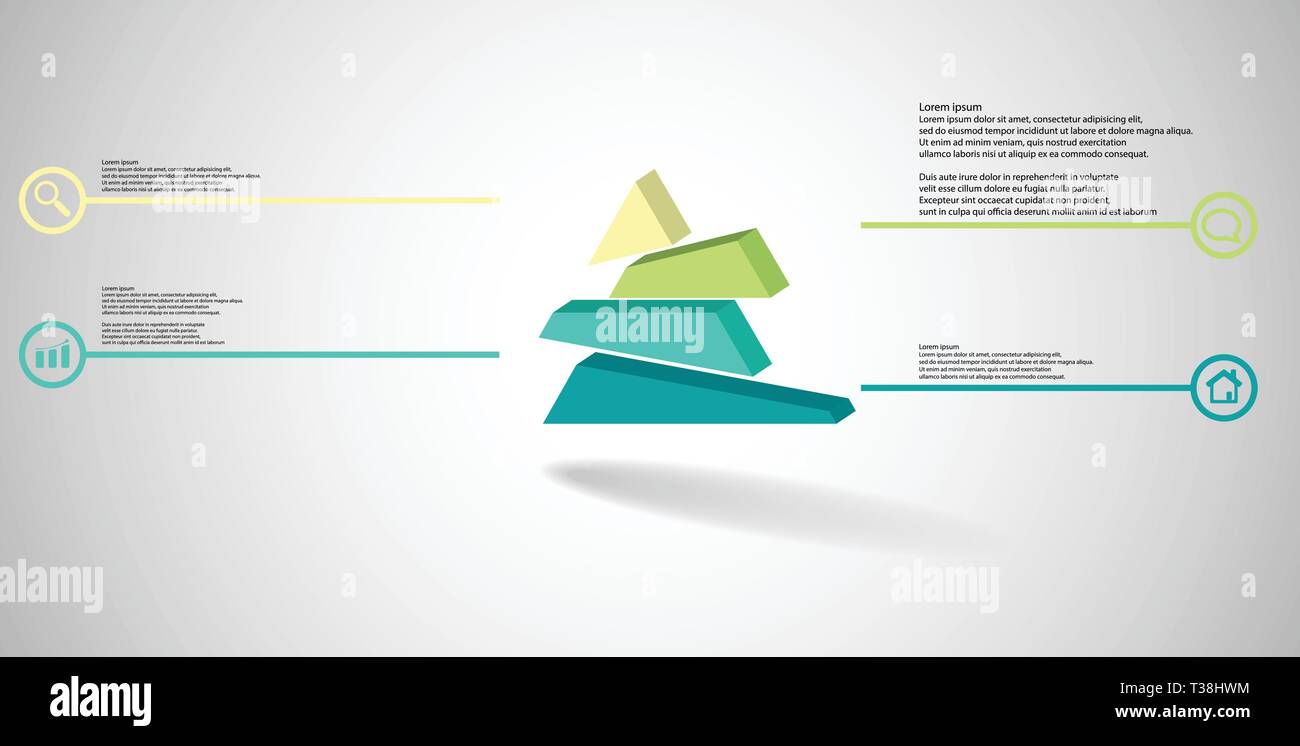 3D illustration infographic template. The embossed triangle is randomly ...