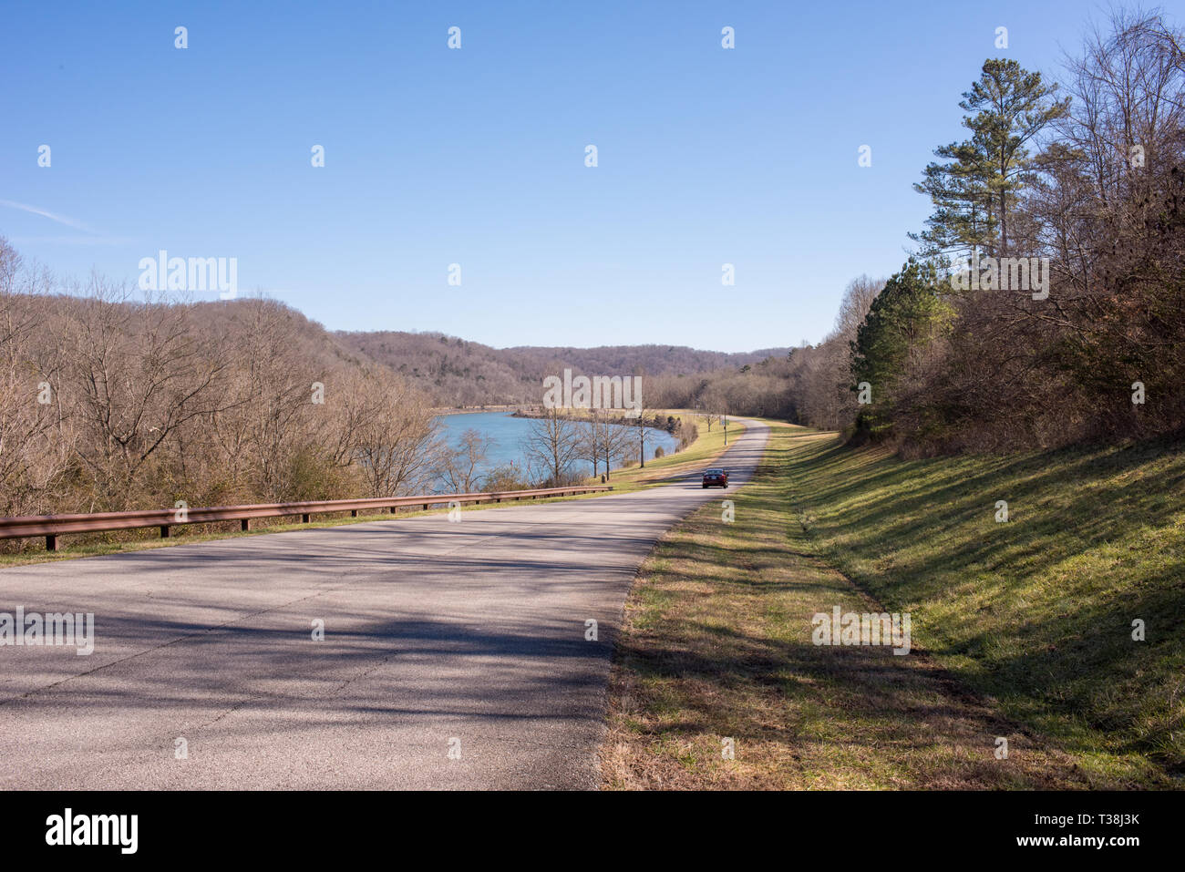 The Melton Hill Dam was built by TVA to service the region. It is a popular recreational site but there are ongoing concerns about contamination. Stock Photo