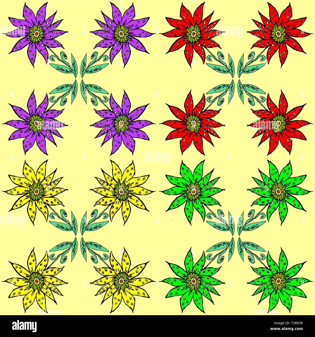 Flower seamless pattern vector Stock Vector