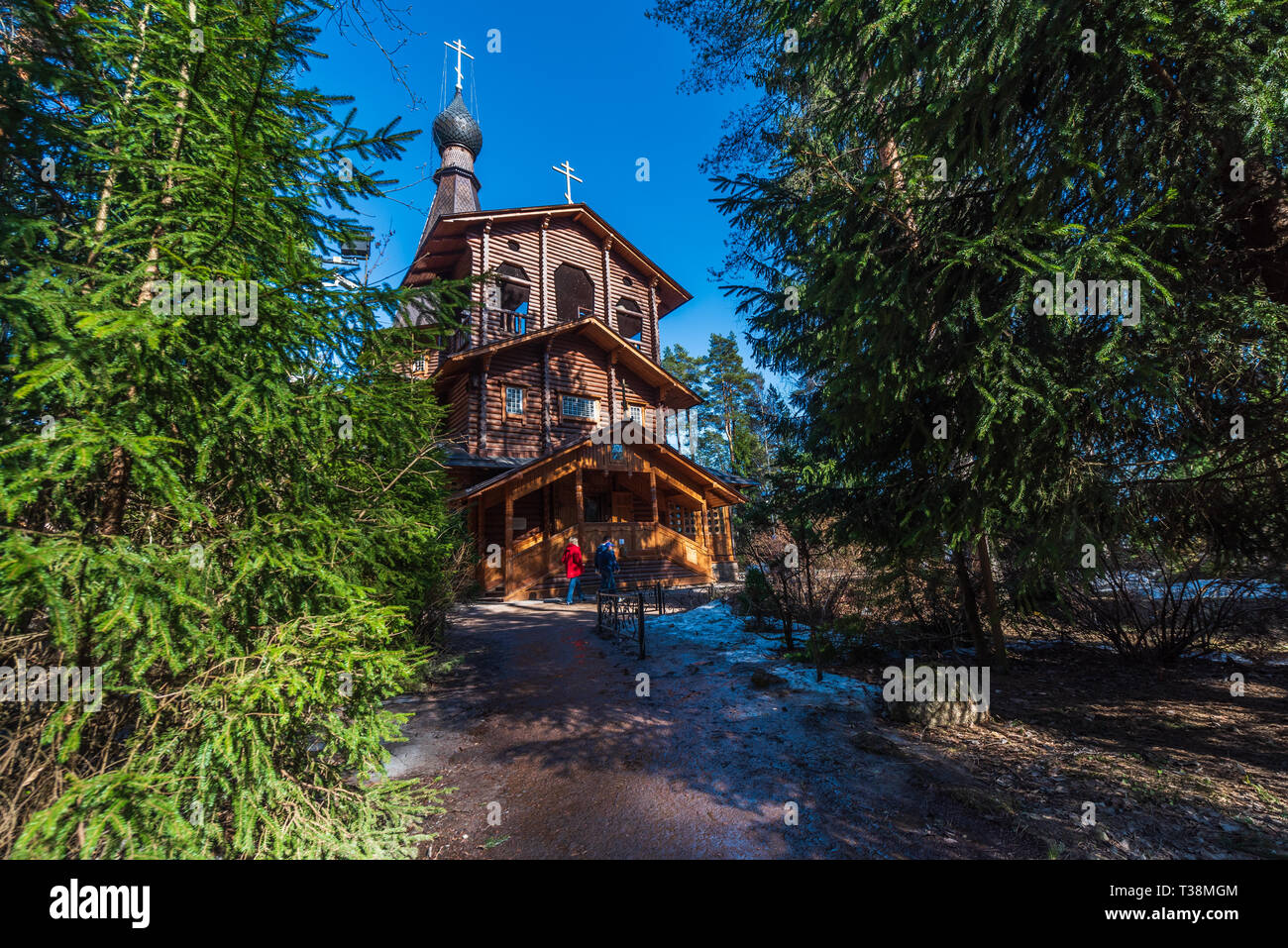 Facade of the Temple of the Kazan Icon of the Mother of God in Vyritsa ...