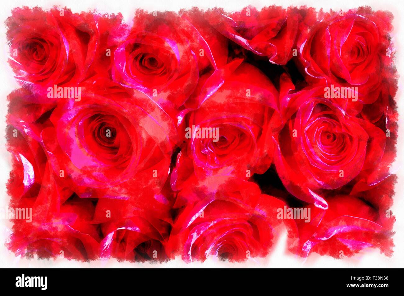 Decorative background with rose pattern, multicolored background Stock